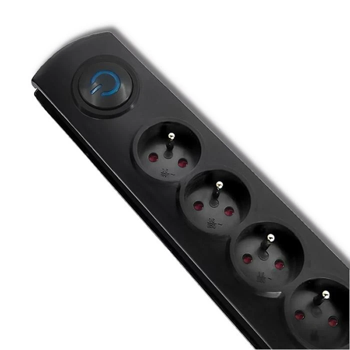 QOLTEC Apsauga nuo viršįtampių Quick Switch 5 lizdai 3m juodas