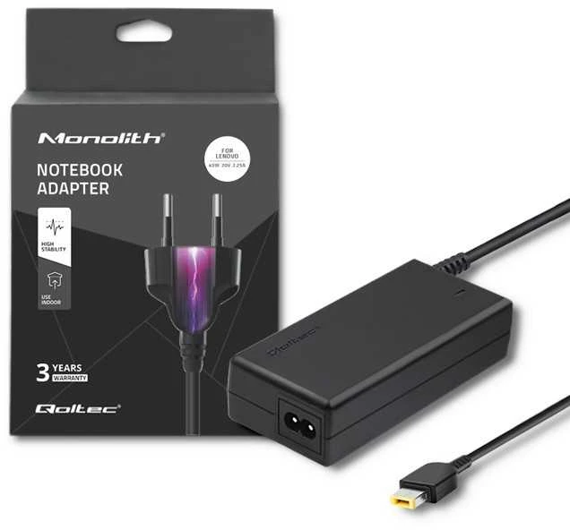 QOLTEC 50098 Nešiojamas kompiuteris AC maitinimo adapteris Qoltec Lenovo 45W 20V 2.25A SlimTip+pin
