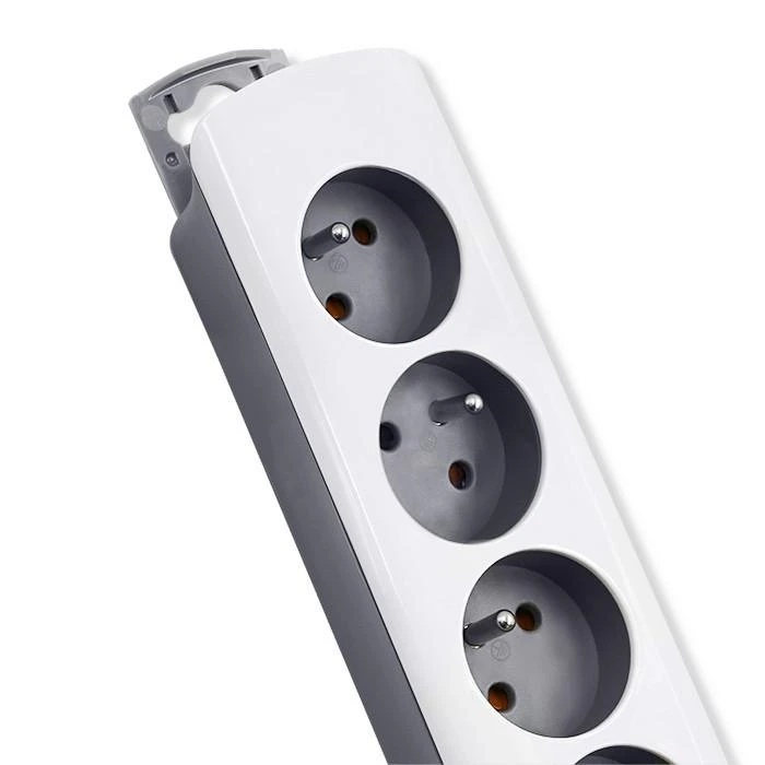 QOLTEC 50296 Power strip 5 sockets 1.8m Baltas pilkas