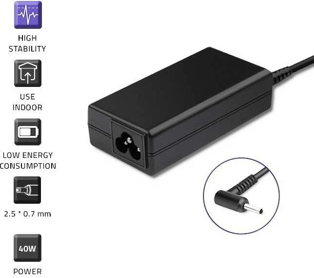 QOLTEC 51503 Nešiojamas kompiuteris AC power adapter Asus 40W 2.1A 19V 2.5x0.7