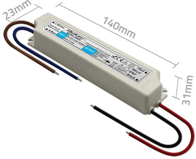 QOLTEC 50940 Qoltec Impulse maitinimo šaltinis IP67 100V-240V 20W 12V 1.6A