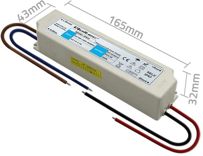 QOLTEC 50944 Qoltec Impulse maitinimo šaltinis | IP67 | 100V-240V | 100W | 12V | 8.3A
