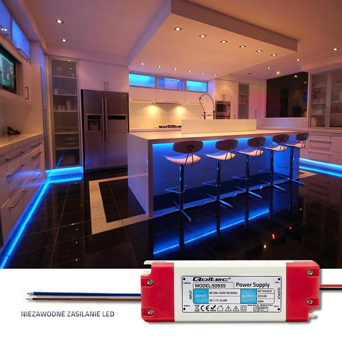 QOLTEC 50933 Qoltec Impulse maitinimo šaltinis | IP20 | 100V-240V | 36W | 12V | 3A