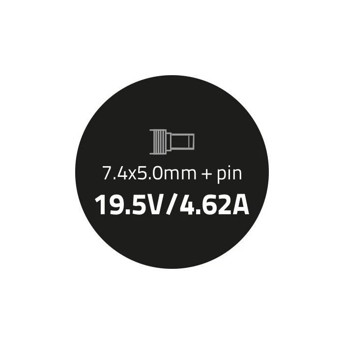 QOLTEC 50085 Nešiojamas kompiuteris AC power adapter Dell 90W 19.5V 4.62 A 7.4x5.0+pin