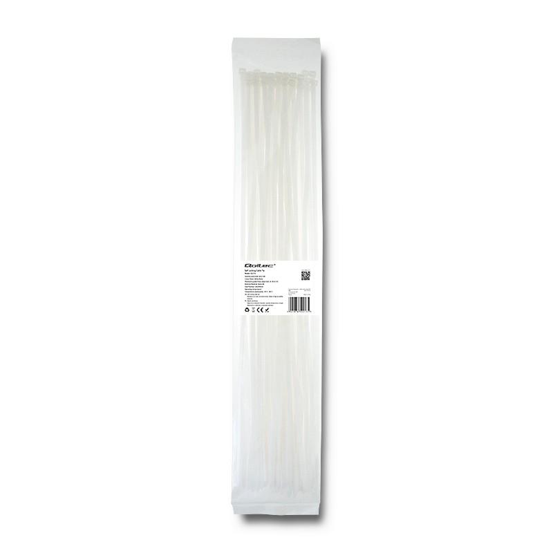 Qoltec Kabelių raiščiai 4,8x500mm, nailoniniai UV, 50vnt, balti