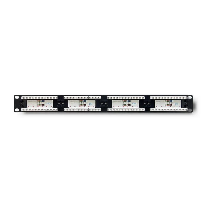 QOLTEC 54475 Patch panel RACK 24 jungtys kat.5E UTP Juodas