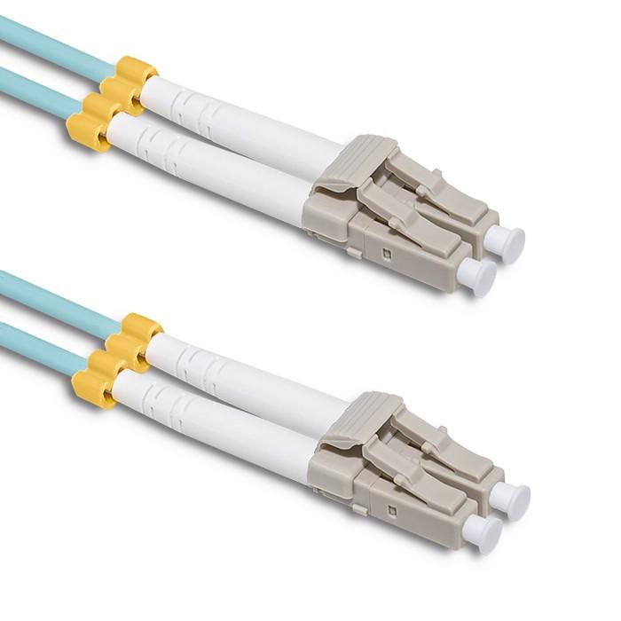 QOLTEC 54075 optinis patchcord LC/UPC – LC/UPC daugiamodis 50/125 OM3 dvipusis 1m