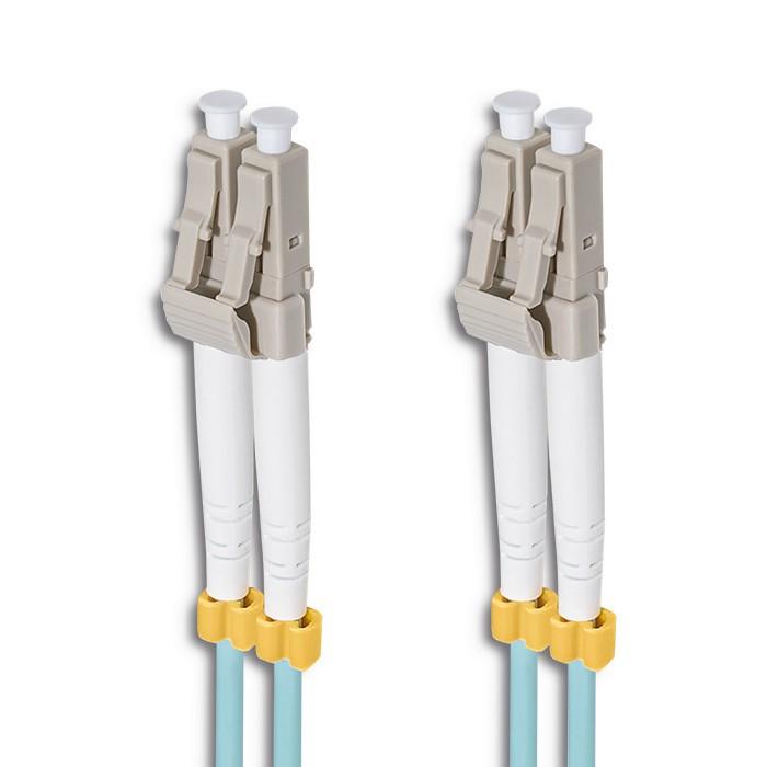 QOLTEC 54075 optinis patchcord LC/UPC – LC/UPC daugiamodis 50/125 OM3 dvipusis 1m