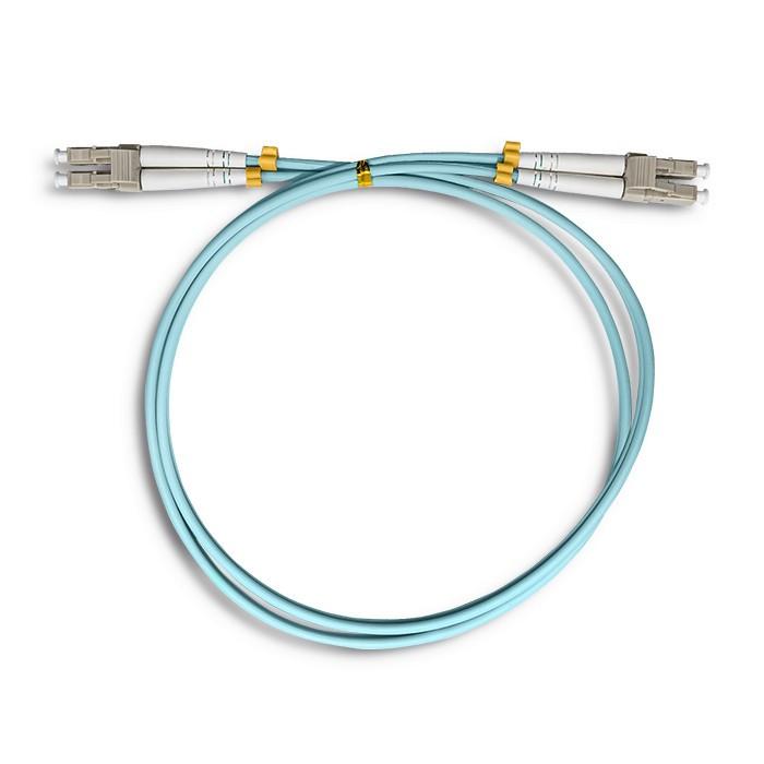QOLTEC 54075 optinis patchcord LC/UPC – LC/UPC daugiamodis 50/125 OM3 dvipusis 1m