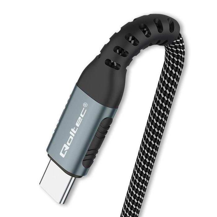 QOLTEC 52357 USB 2.0 type C Cable USB 2.0 type C 100W QC 3.0 PD 1m Juodas