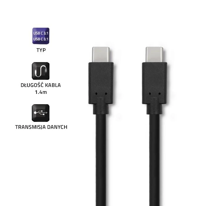 QOLTEC 52351 USB 3.1 tipo C kištukinis kabelis USB 3.1 tipo C kištukas 2m Juodas