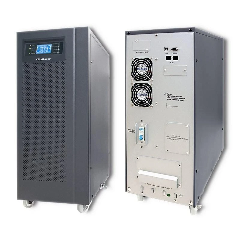 QOLTEC 53044 Qoltec Nepertraukiamas maitinimo šaltinis On-line 10KVA 8kW LCD USB