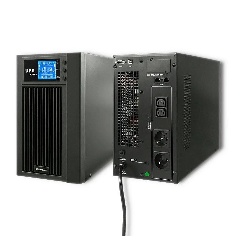 Qoltec Nepertraukiamo maitinimo šaltinis On-line 3KVA 2.4kW LCD USB