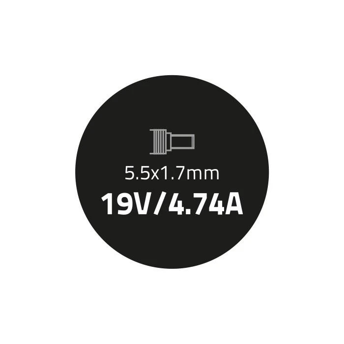 QOLTEC 50087 Nešiojamas kompiuteris AC power adapter Acer 90W 4.74 A 19V 5.5x1.7