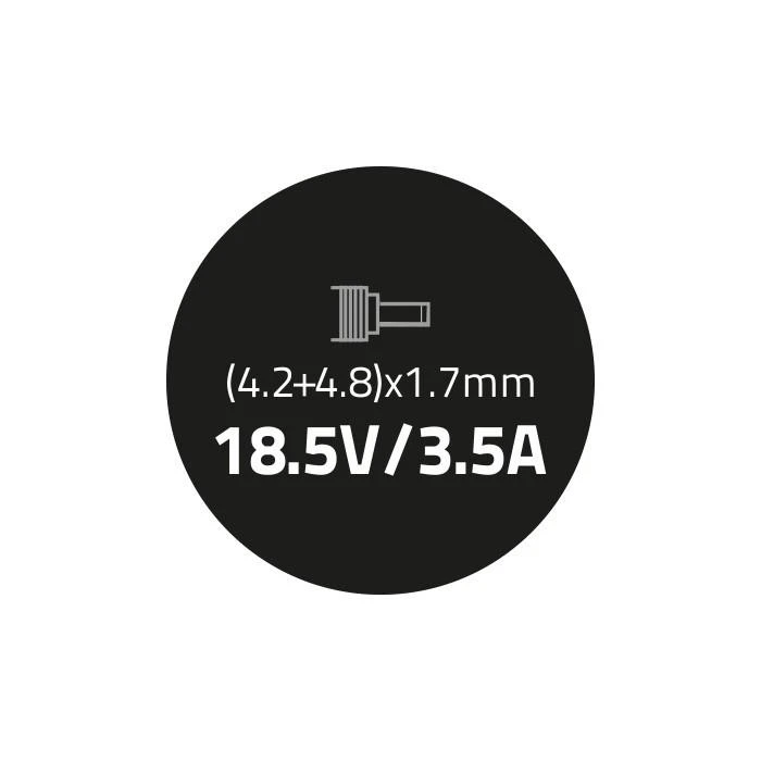 QOLTEC 50072 Nešiojamas kompiuteris kintamosios srovės adapteris HP Compaq 65W 18.5V 3.5A (4.2+4.8) 1.7