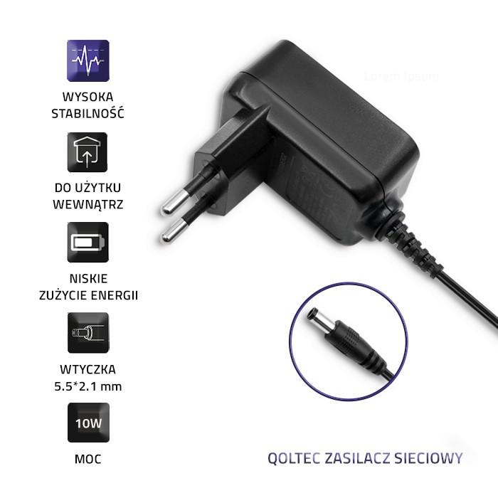 QOLTEC 50771 Kištukinis maitinimo šaltinis 10W 5V 2A 5,5x2,1