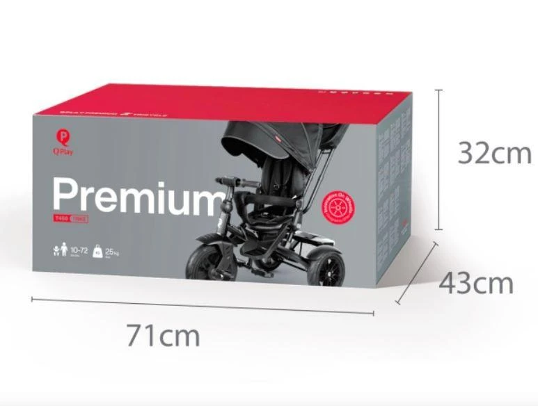 QPLAY PREMIUM AIR 6 in 1 triratukas pripučiamais ratais