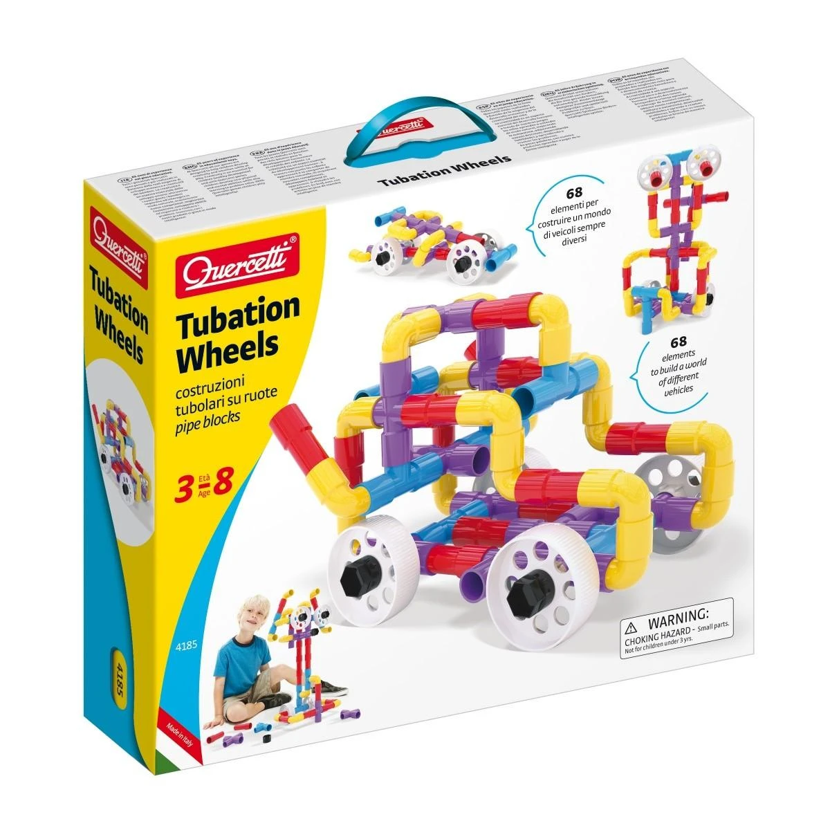 Quercetti Tubation Wheels Pipe blocks - Edukacinis Žaislas