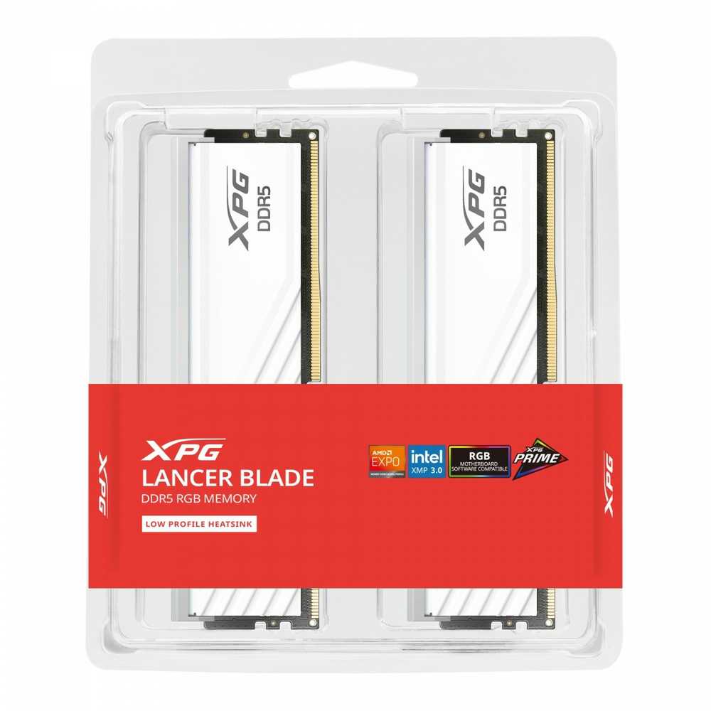 RAM ADATA XPG LANCER BLADE RGB DDR5 32GB 2x16GB UDIMM 6000MHz CL 30-40-40 Baltas