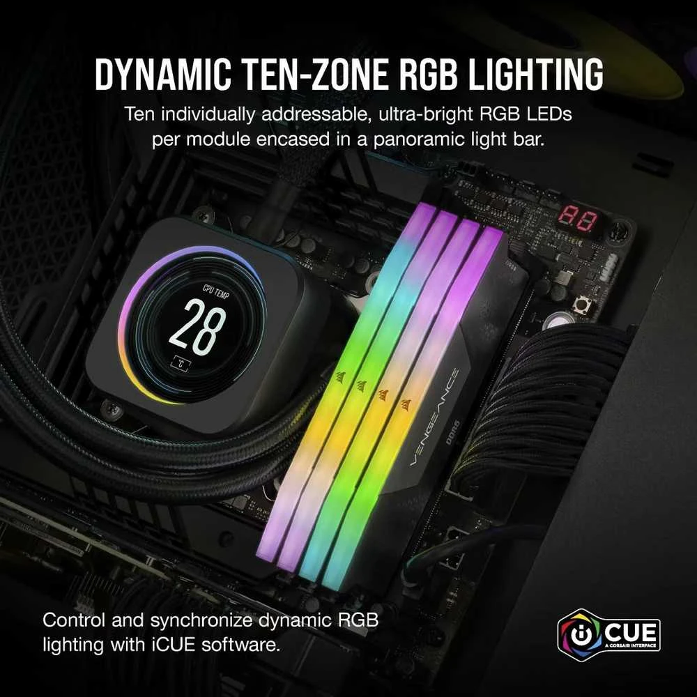 RAM 48 GB PC 6400 CL36 CORSAIR KIT (2x24 GB) VENGEANCE RGB mažmeninė prekyba