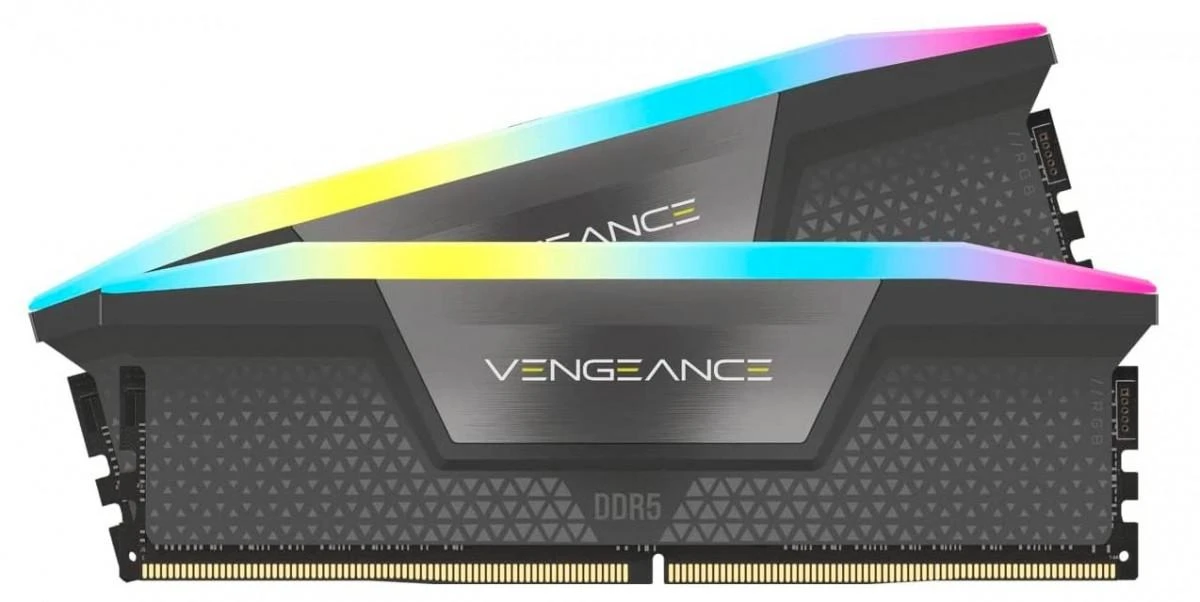 „Corsair Vengeance RGB DDR5-6000 RAM“, CL30, EXPO - 64 GB dviejų jungčių rinkinys, pilka