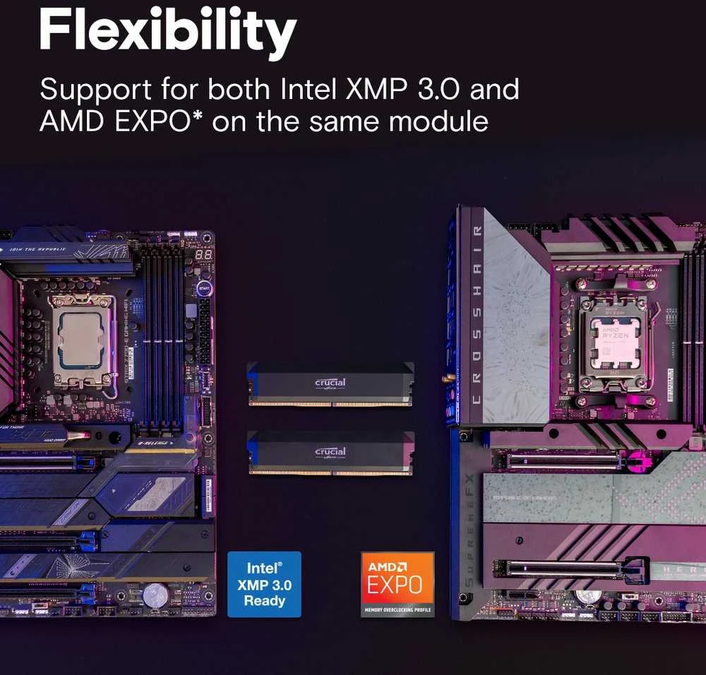 Crucial Pro RAM suderinamumo schema