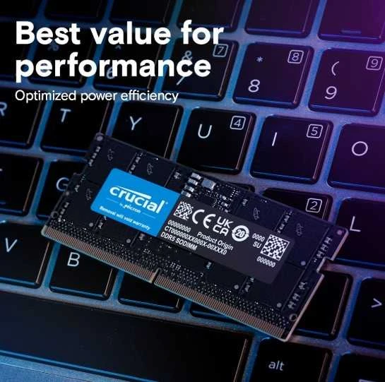 RAM Crucial 16GB [2x8GB 5600MHz DDR5 CL46 SODIMM]