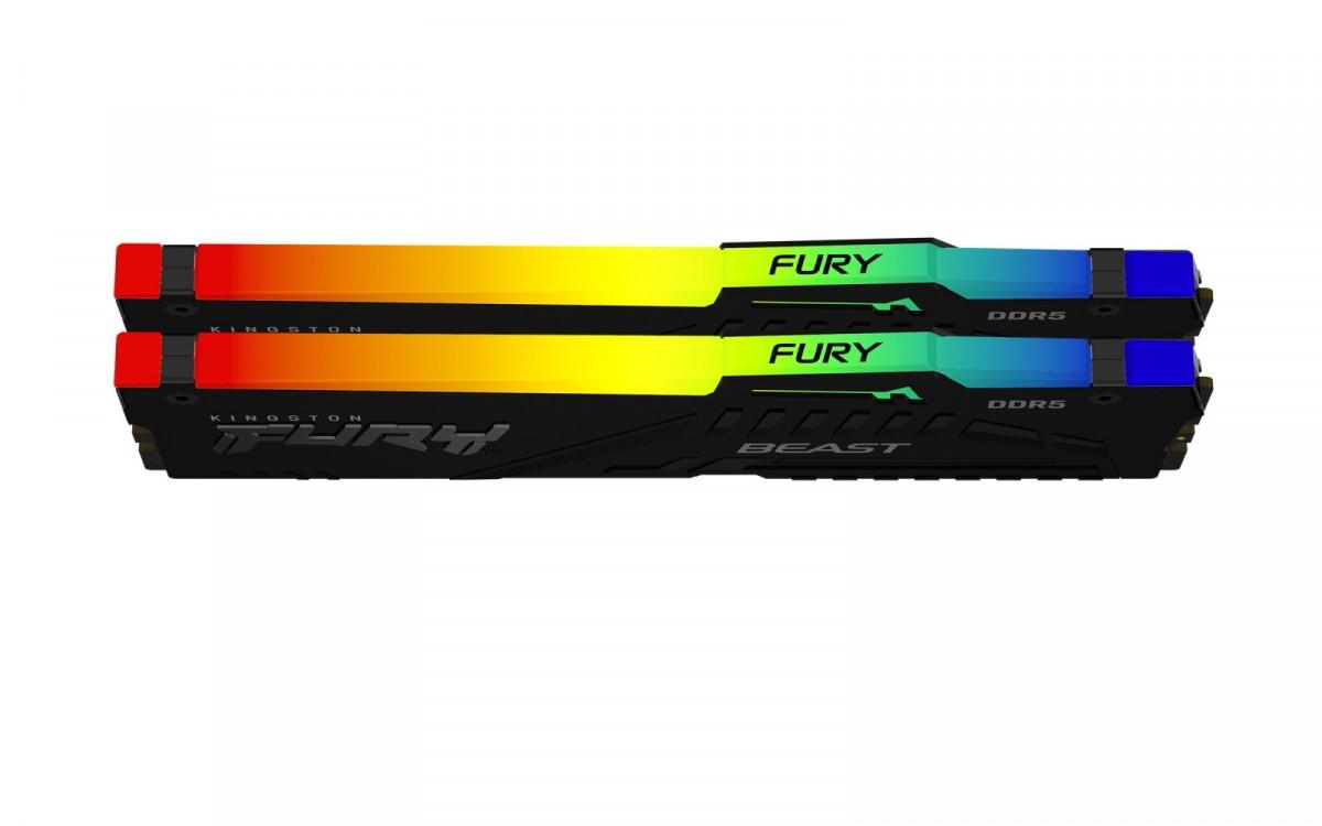 Vidinė atmintis (RAM) KINGSTON 16GB 5200MHz DDR5 CL40 DIMM Kit of 2 FURY Beast RGB