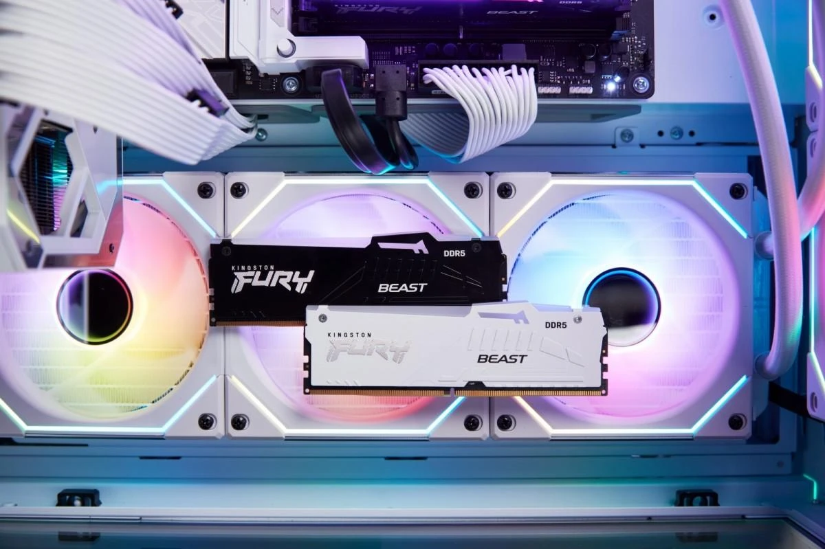 RAM Kingston KF560C36BWEAK2-64 64GB 6000MT/s DDR5 CL36 DIMM (Kit of 2) FURY Beast Baltas RGB EXPO | Kingstonas
