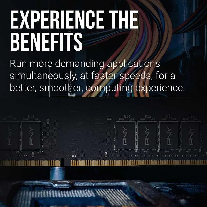 PNY 16GB DDR4 RAM atminties modulis su reklaminė informacija