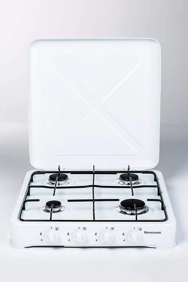 Kaitlentė Ravanson K-04T hob Juodas, Baltas Countertop Gas 4 zone(s)