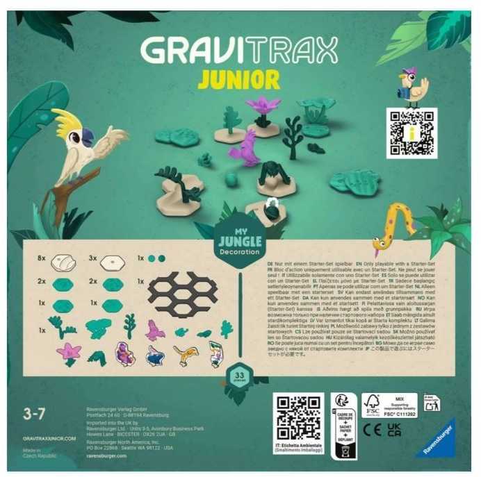 Ravensburger GraviTrax Junior dekoracijų rinkinys „Jungle“, 33 det., 3–7 m.