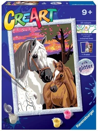 Ravensburger CreArt spalvinimo knygelė vaikams Arkliai ir saulėlydis