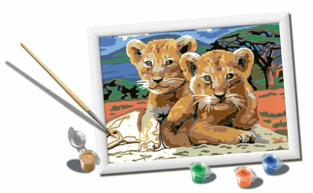Tapymas pagal skaičius Little Lion Cubs 23616 Ravensburger