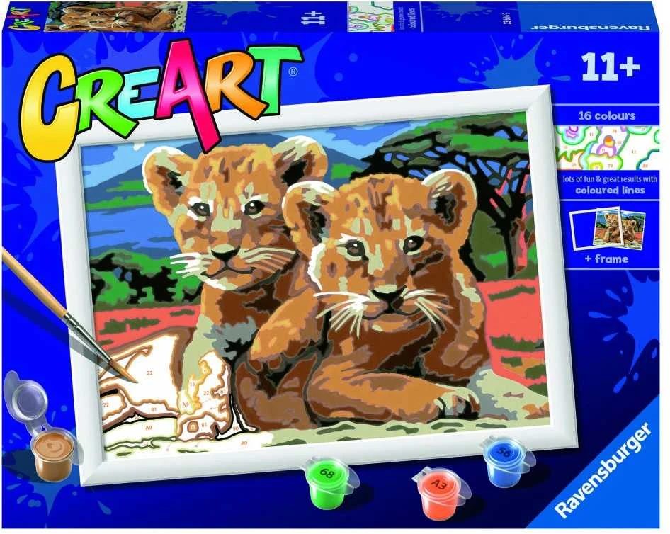Tapymas pagal skaičius Little Lion Cubs 23616 Ravensburger