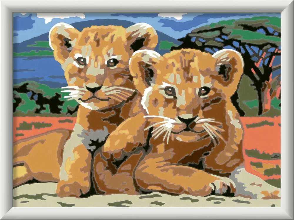 Tapymas pagal skaičius Little Lion Cubs 23616 Ravensburger