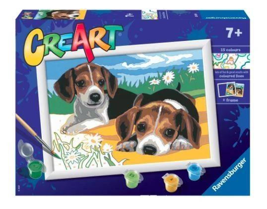 Ravensburger Rankdarbių rinkinys vaikams su Jack Russel šuniukais 24x18cm