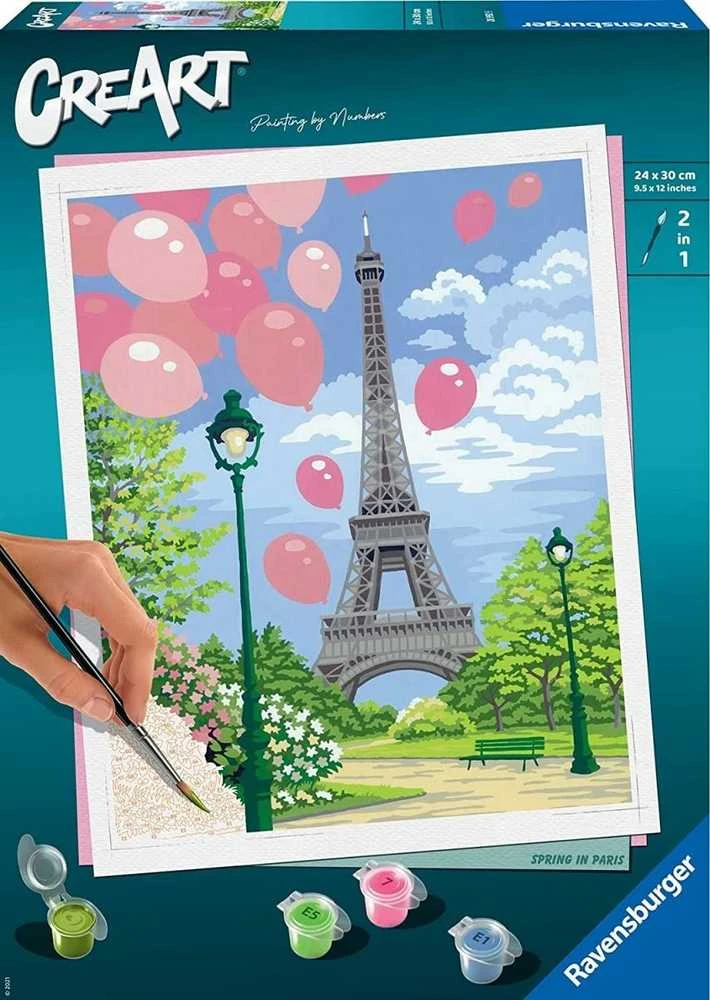 Ravensburger Rinkinys tapybai pagal skaičius pavasaris Paryžiuje