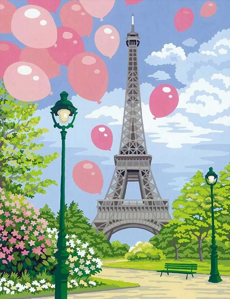 Ravensburger Rinkinys tapybai pagal skaičius pavasaris Paryžiuje