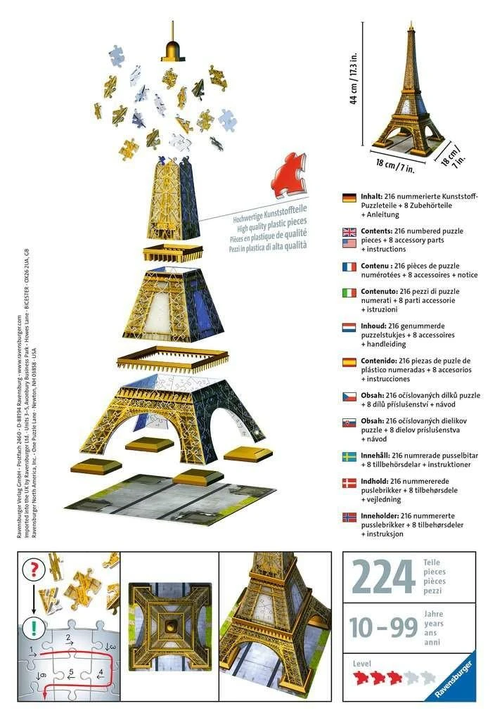 Ravensburger "3D" Dėlionė 216 vnt. - Eifelio bokštas