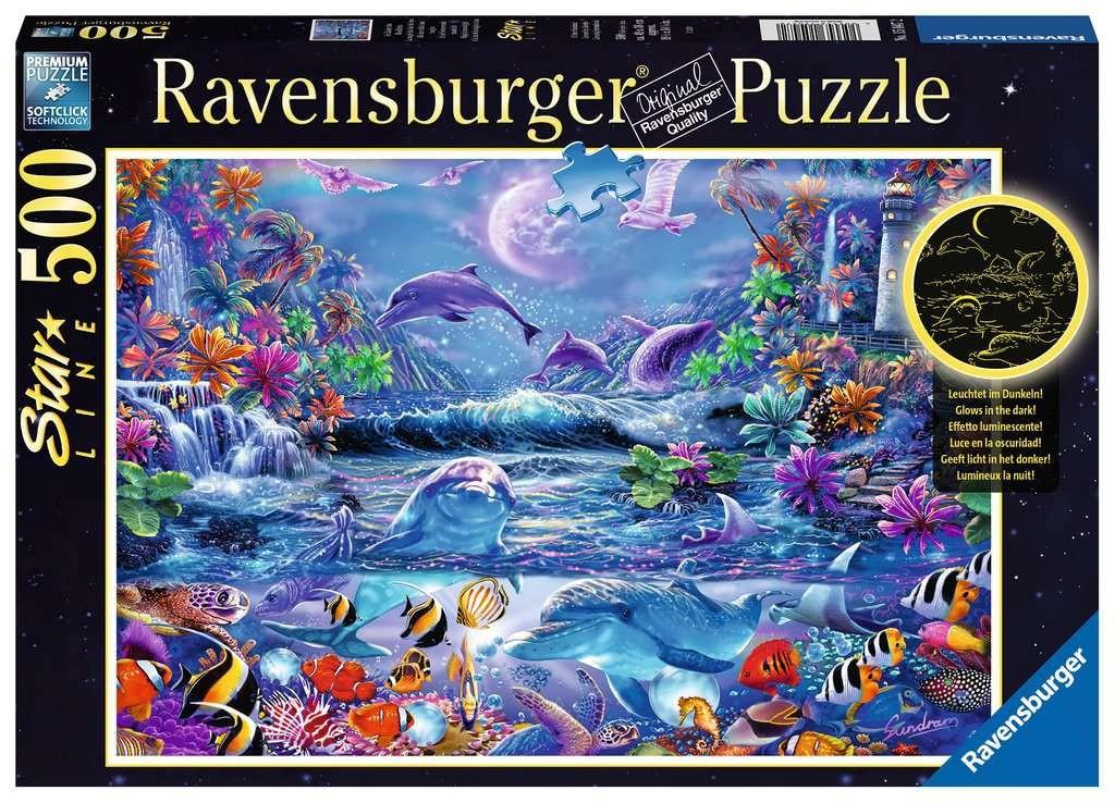 Ravensburger tamsoje šviečianti dėlionė „Mėnulio magija“, 500 det.