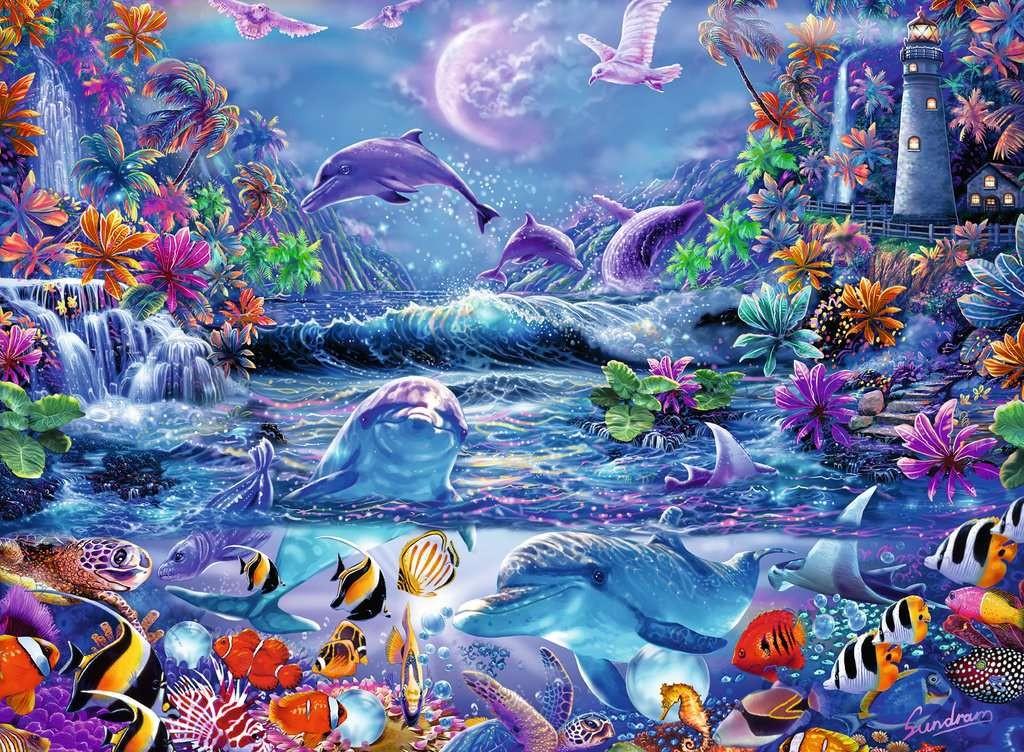 Ravensburger tamsoje šviečianti dėlionė „Mėnulio magija“, 500 det.