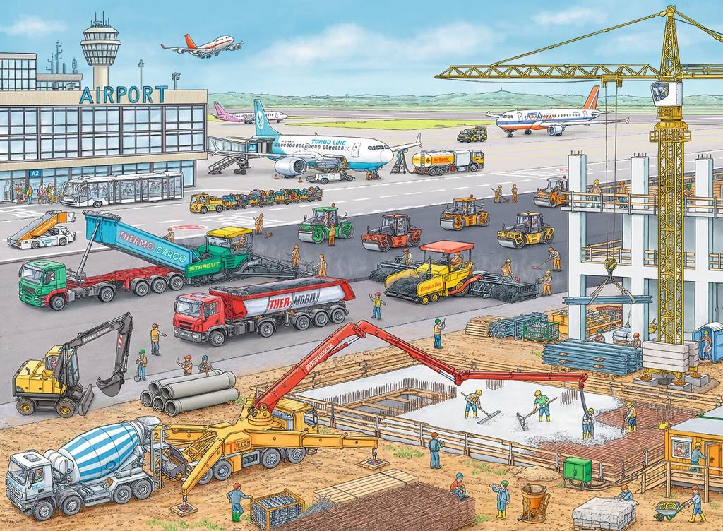 Ravensburger Dėlionė 100 vnt. - Statybos oro uoste aprašymas - Prekės nuotrauka
