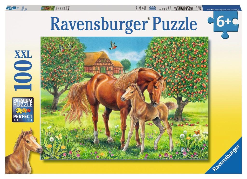 Ravensburger Dėlionė 100 vnt. - Arkliai ganykloje aprašymas - Prekės nuotrauka