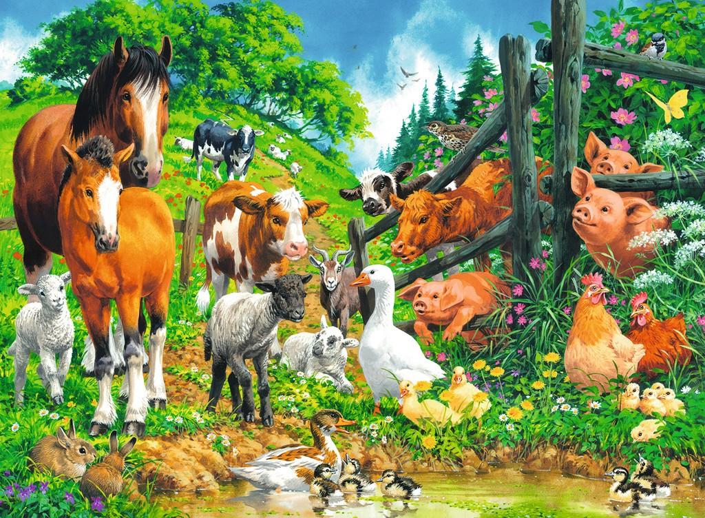 Ravensburger Dėlionė 100 vnt. - Kaimo gyvūnai aprašymas - Prekės nuotrauka