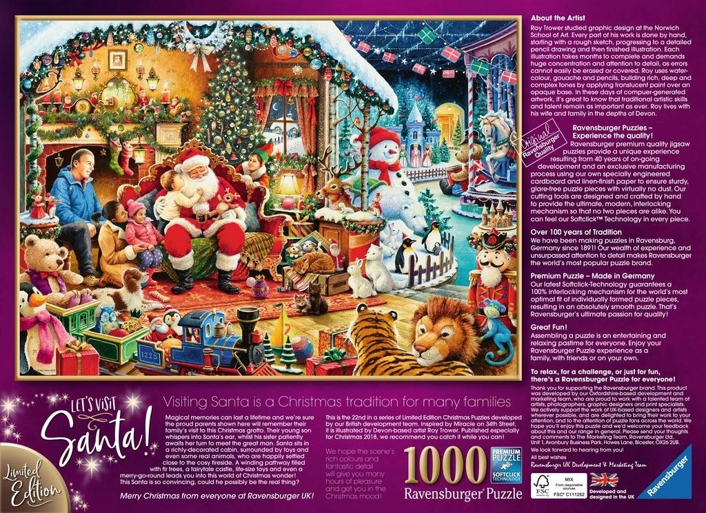 Ravensburger kalėdinė dėlionė Aplankykime Kalėdų Senelį, 1000 detalių