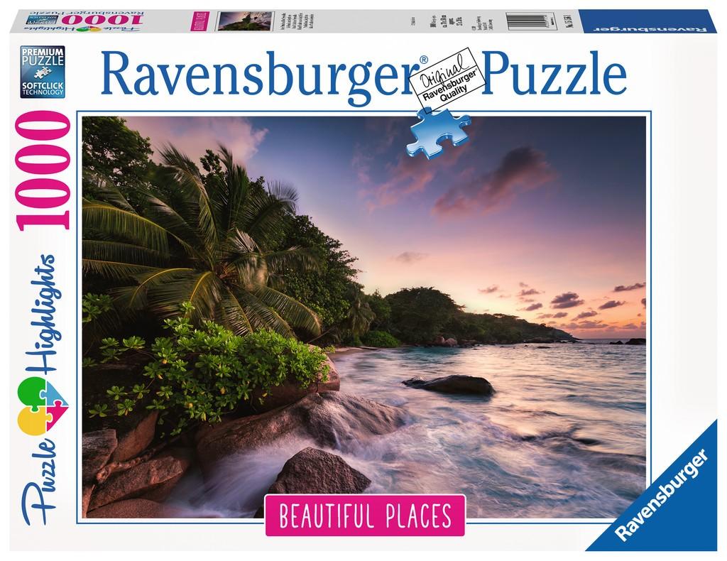 Ravensburger Dėlionė 1000 vnt. - Prasleno sala, Seišeliai aprašymas - Prekės nuotrauka