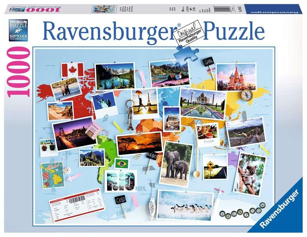 Ravensburger dėlionė „Kelionių po pasaulį prisiminimai“, 1000 det.