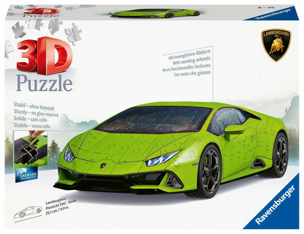 Dėlionė Puzzle - Ravensburger 3D Model Lamborghini Huracan Žalias