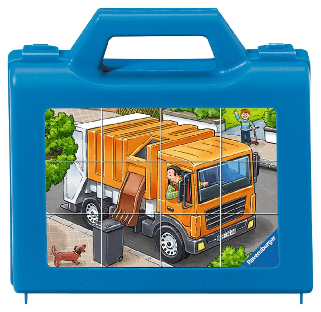Ravensburger kubelių dėlionė „Mėgstamos transporto priemonės“, 12 kubelių